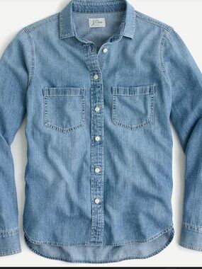 J.Crew Everyday chambray shirt blue woman size 4